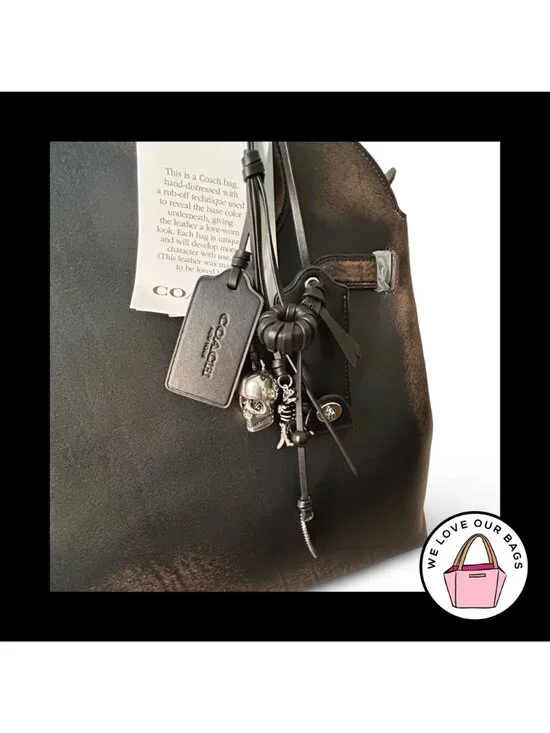 NWT New COACH EMPIRE 48 Glovetanned Loved Leather Black Brown Carryall Bag CBH47 - Picture 3 of 9